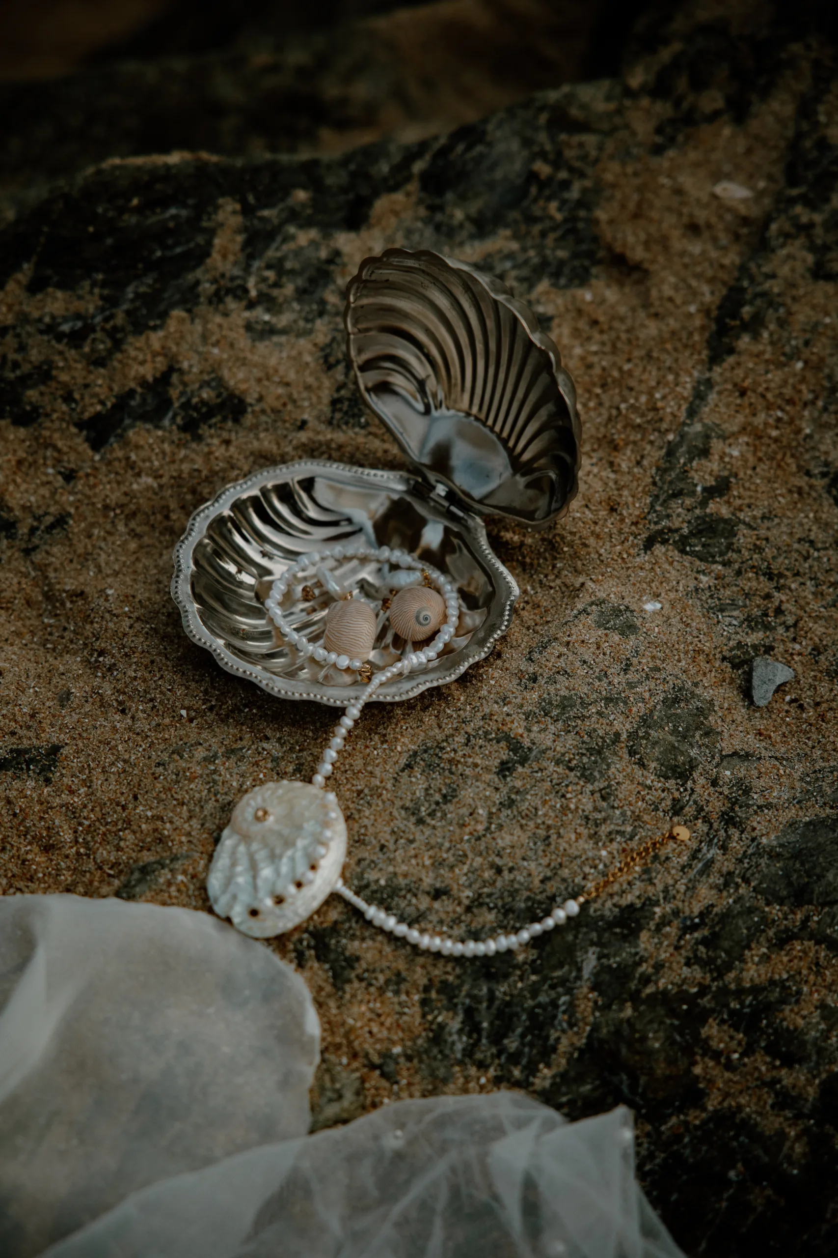 Boîte coquillage en métal